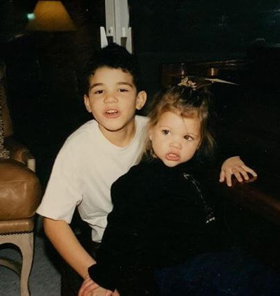 Miles Brockman Richie with his sister.
